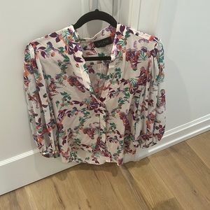 Saloni silk floral blouse. Size US 2, UK 6.